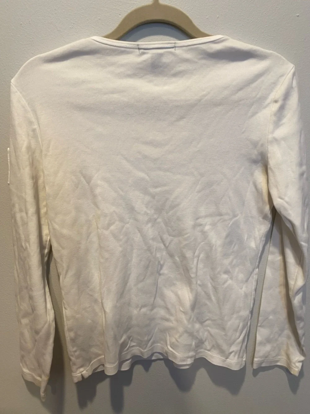 Lauren Ralph Lauren White Long Sleeve Tee size Medium - Picture 4 of 4